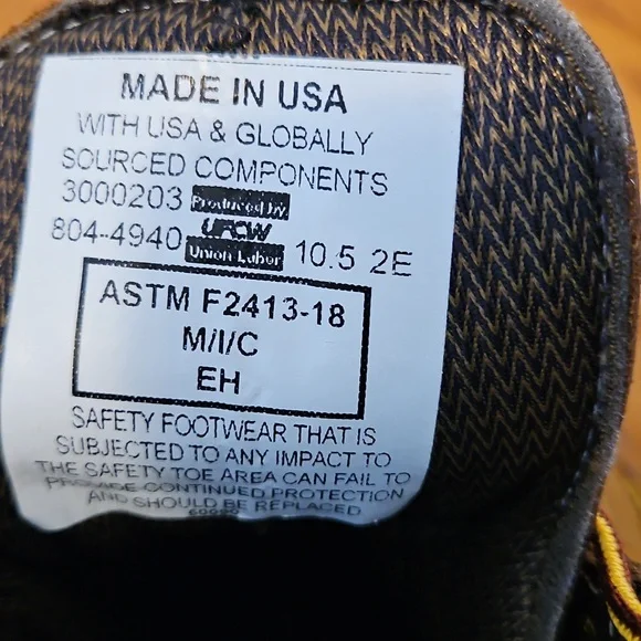 Thorogood Men' Steel Toe Leather Boots Size 10.5 - Picture 4 of 4